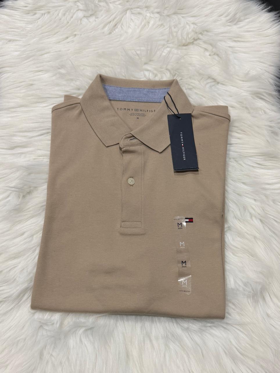 Polo Tommy Hilfiger beige clásico para caballero