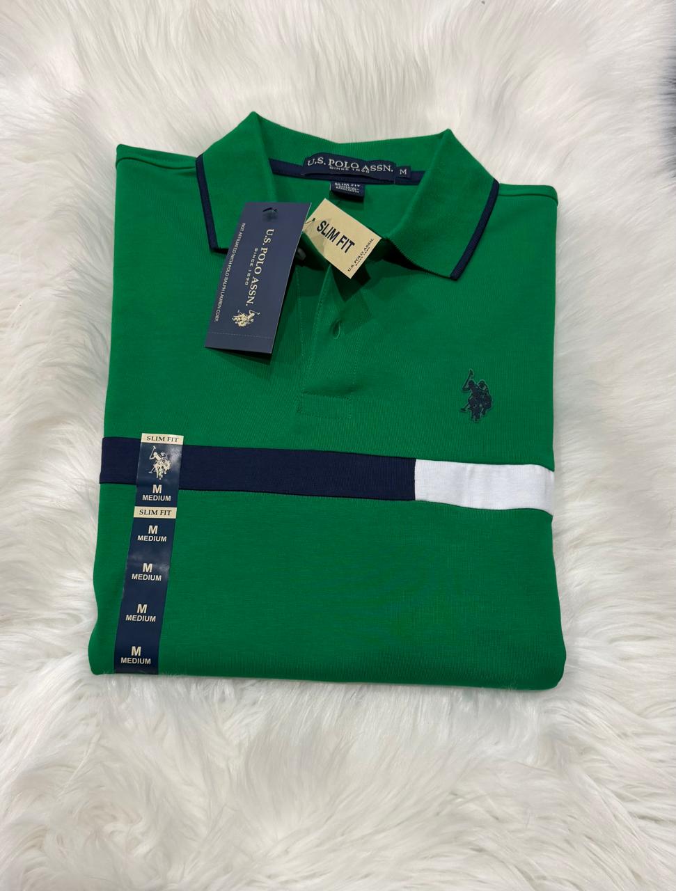 Polo para caballero en tono verde